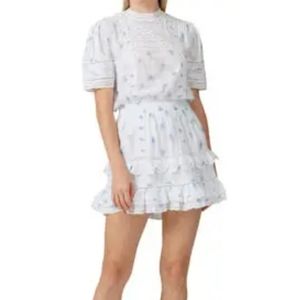 LOVE SHACK FANCY White Blue Leighton Dress
